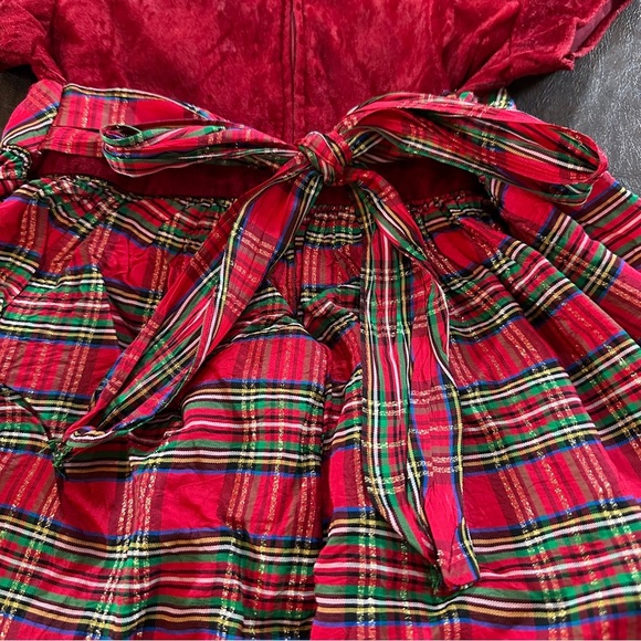 Sugar Plum Red Plaid Dress with Velvet Top Girls Christmas Recital Sz 5 - Picture 10 of 11